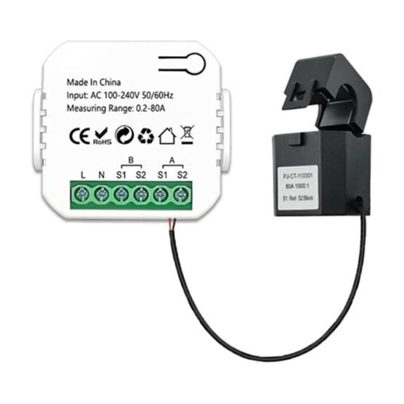 Tuya Energy Meter 80A With CT Clamp App Kwh Power Consumption Monitor Electricity Statistics 50/60Hz ,Easy to Install