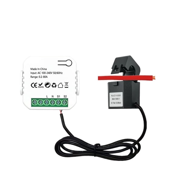 Tuya Energy Meter 80A With Clamp CT App KWh Power Consumption Monitor Electricity Statistics 50/60Hz ,Easy to Install