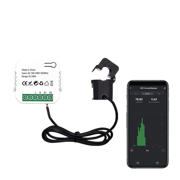 Tuya Energy Meter 80A With Current Transformer Clamp KWh Power Monitor Electricity Statistics ,Easy to Install