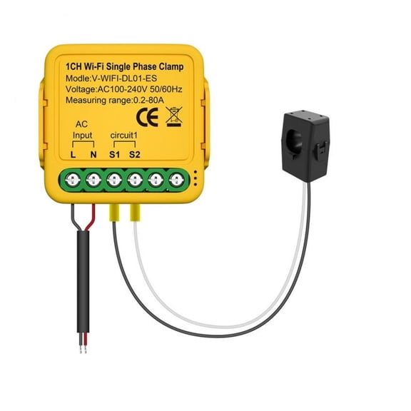 Tuya Energy Meter 80A With Current Transformer Clamp KWh Power Monitor Electricity Statistics ,Easy to Install