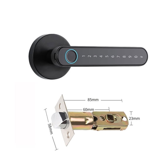 Tuya Fingerprint Electronic Door Lock Smart Password Handle Lock APP Unlock Keyless Entry Anti-theft Doorlock ,Easy to Use