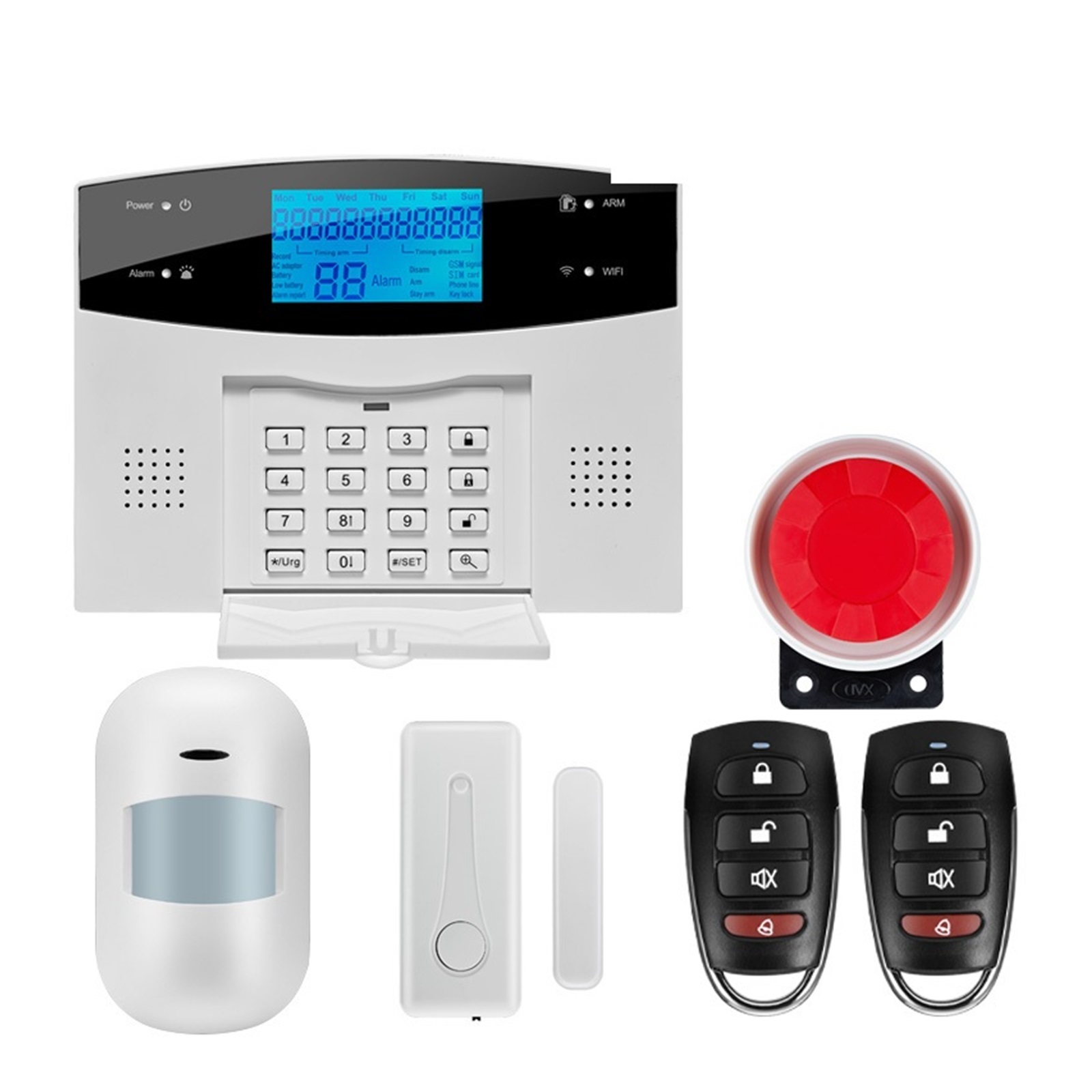 Tuya GSM Home Security Protection Smart Alarm System LCD Screen Burglar ...