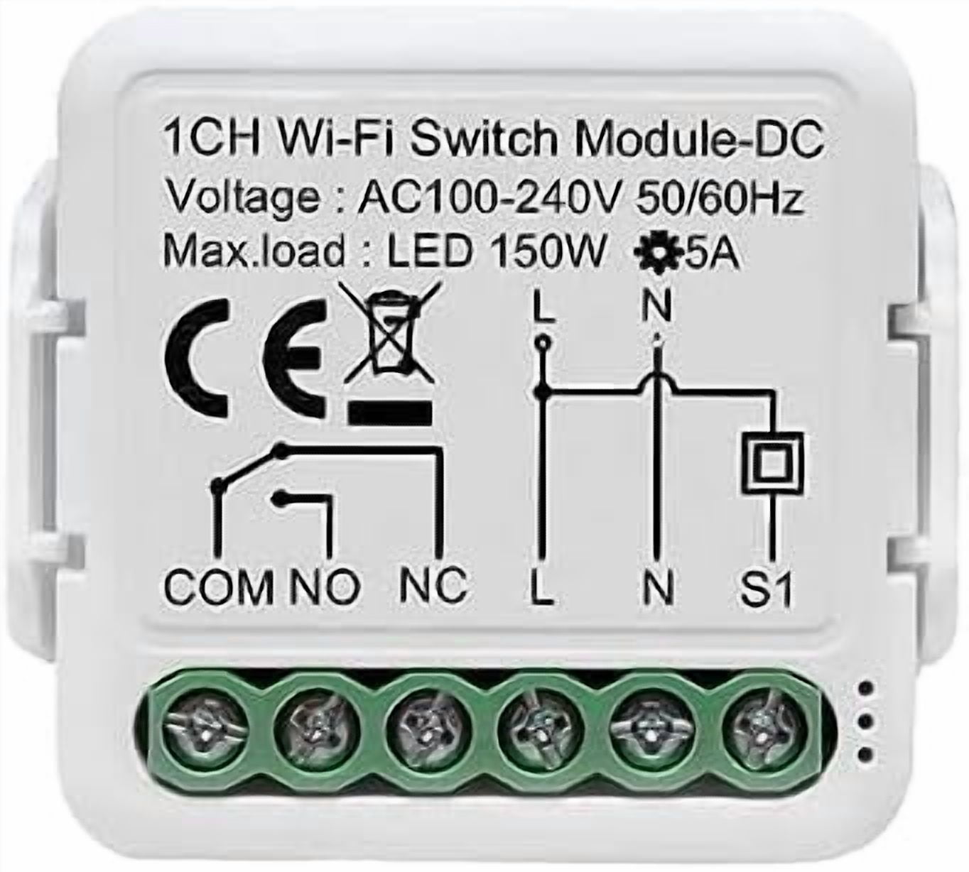 Telay Module Tuya Life app Dry Contact WiFi Relay Module,AC 100-240V,Compatible with ...