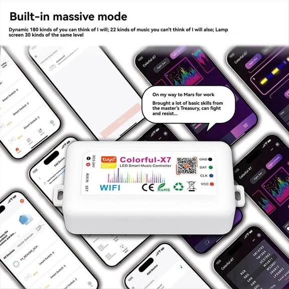 Tuya RGB LED Strip Light Controller DC5V-24V WiFi Music Controller Ambient Light Controller WiFi Smart App Control