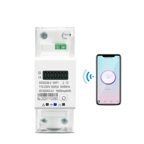 Tuya Single Phase Din Rail Smart Energy Meter Timer Power Consumption Monitor KWh Meter Wattmeter 50/60Hz ,Easy to Install