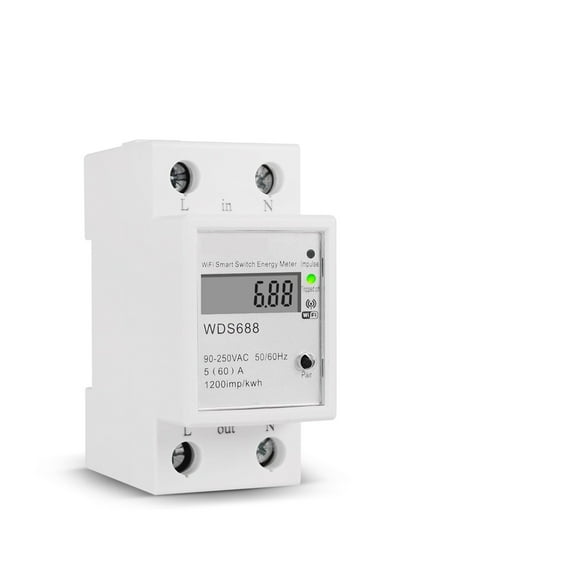 Tuya Single Phase Din Rail WIFI Smart Energy Meter Power Consumption Monitor KWh Meter Wattmeter Smart Energy Meter Timer ,Overload Protection