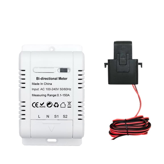 Tuya Single-phase Energy Meter Solar PV System Bidirectional With 150A Clamp Current Sensor Transformer Power Monitor ,Easy to Install