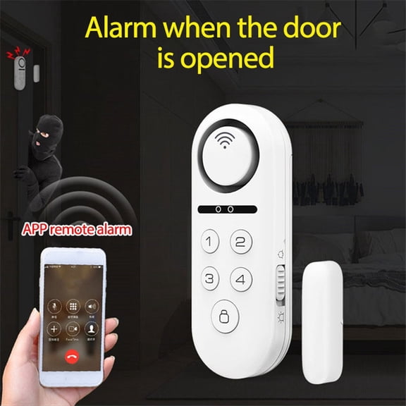 Tuya Smart Door Window Alarm Sensor Door Magnetic Remote Sound and Light Password Disarm Tuya Smart Home