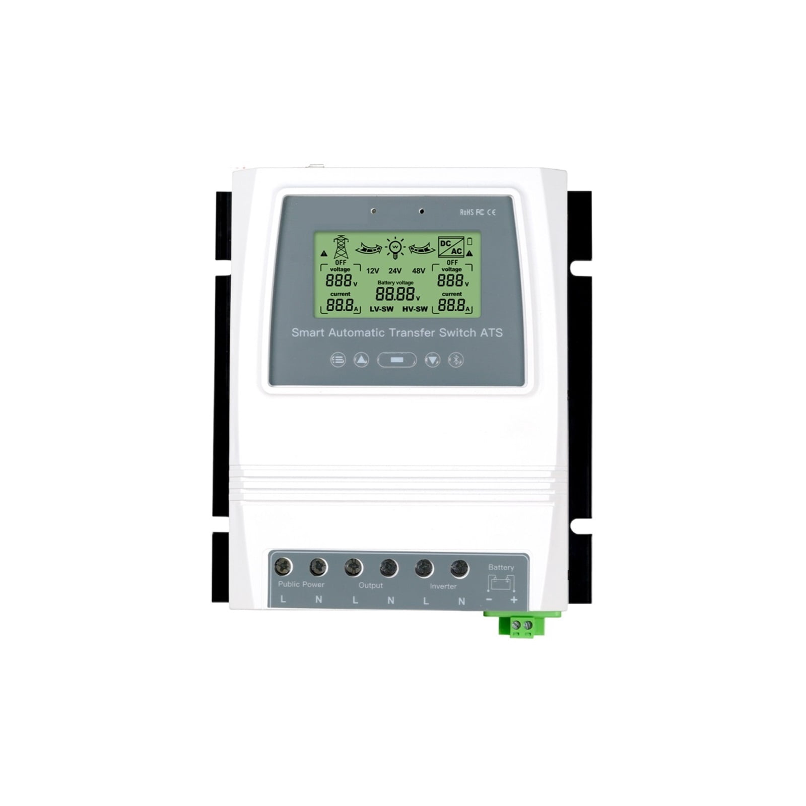 Tuya Smart Dual Power Controller 80A Automatic Transfer Switch For Off Grid Solar Wind System DC 12/24/48V
--------
,Powerful Control Function