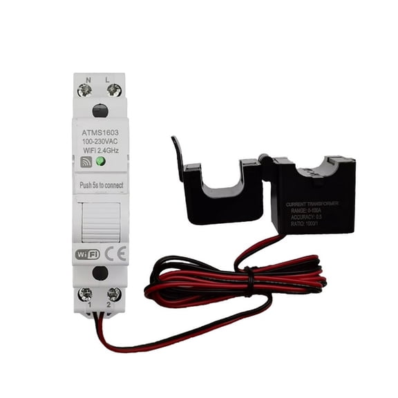 Tuya Smart Electricity KWH Meter Din Rail Single Phase With 50A 63A CT AC Meter App Real Time Monitor Power ,Easy to Install