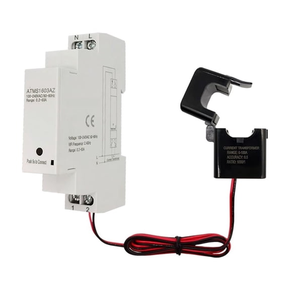 Tuya Smart Energy Meter Din Rail With Clamp Current Transformer App Monitor Power Electricity Statistic 50 60Hz ,Easy to Install