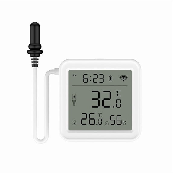 Tuya Smart Home WiFi Temperature & Humidity Sensor with 1M External Probe App Remote Viewing Temperature Humidity Meter