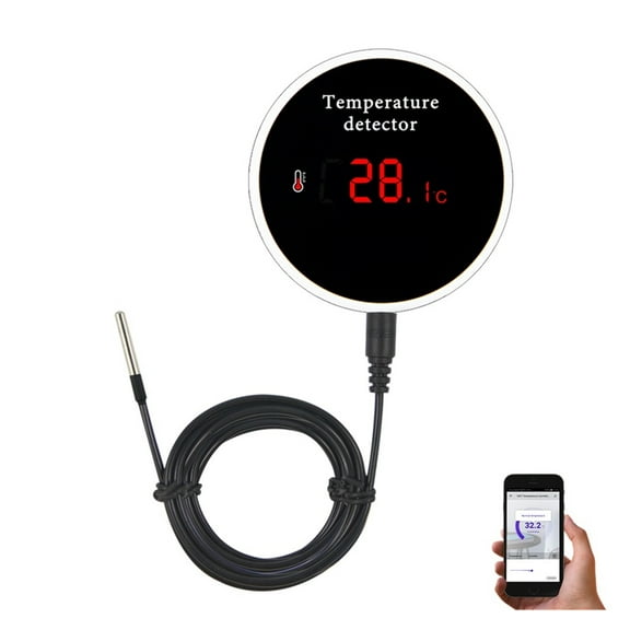 Tuya Smart Home Wifi Temperature Sensor Wire Digital Thermometer Room Water Pool Thermostat Alarm Remote Monitoring ,Easily DIY
