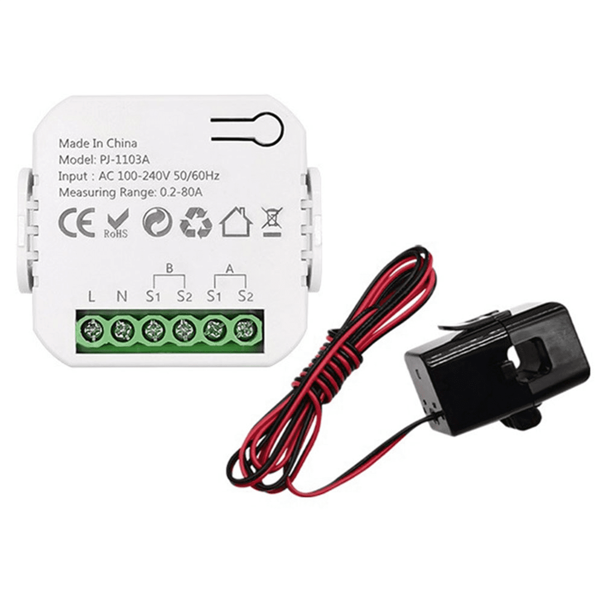 Tuya Smart Life WiFi Energy Monitor Bidirectional 1 Channel with CT ...