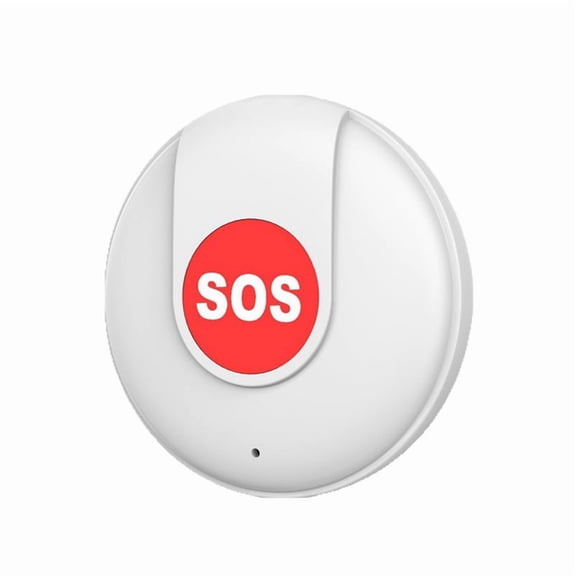 Tuya WiFi SOS Button for , Rechargeable Emergency Alarm with Smart Life App, White/Red, Wall or Lanyard Mount