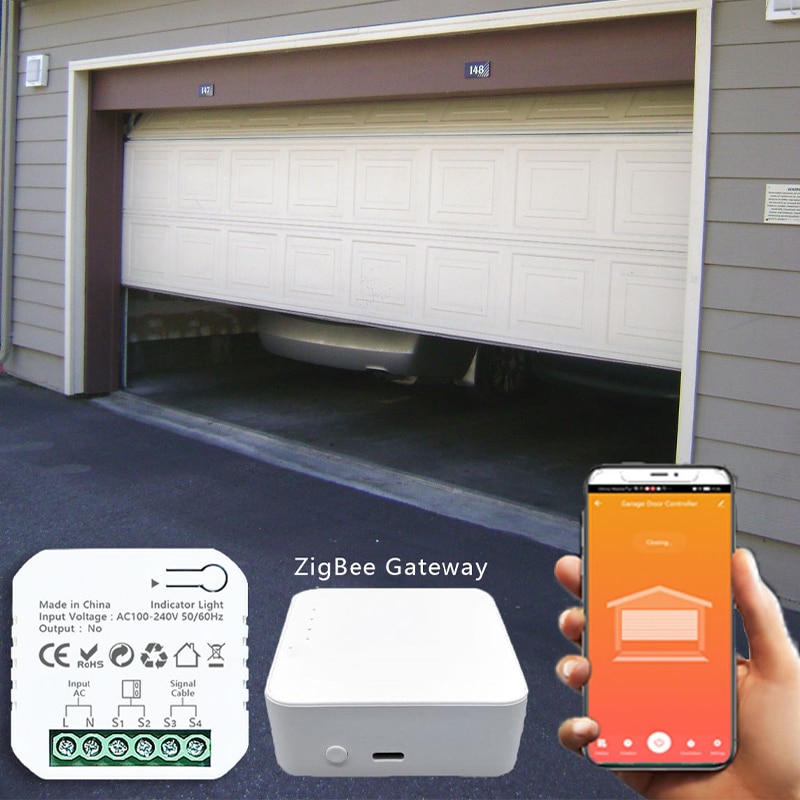 Tuya Smart Life ZigBee Garage Door Opener Controller App Remote Control