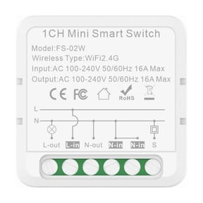 Tuya Smart Life app Dry Contact WiFi Relay Switch Module,1 Channel DC 12/24V AC 100-240V,Compatible with Alexa Google Home