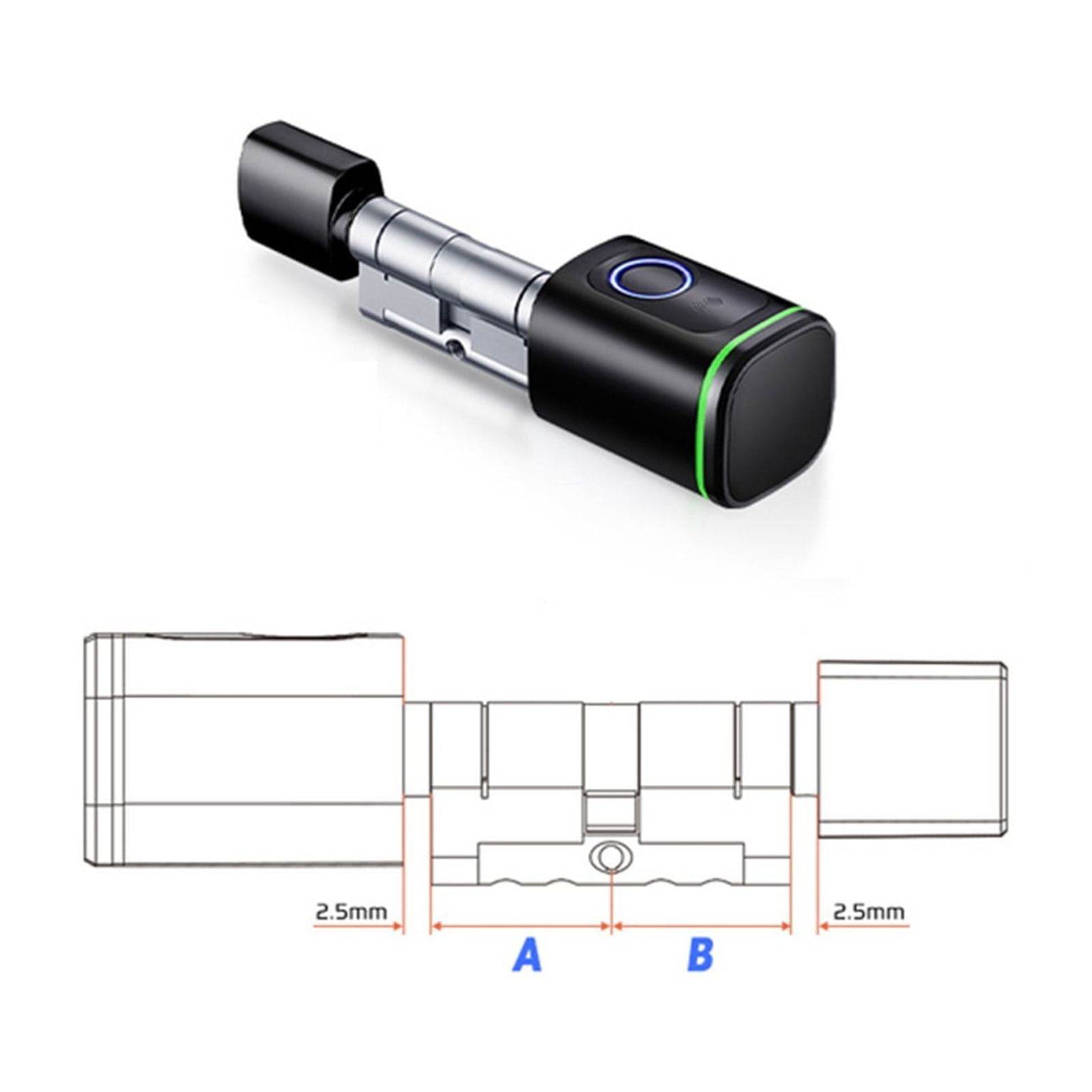 Tuya Smart Lock Cylinder Fingerprint Card Key App Remote Control Lock