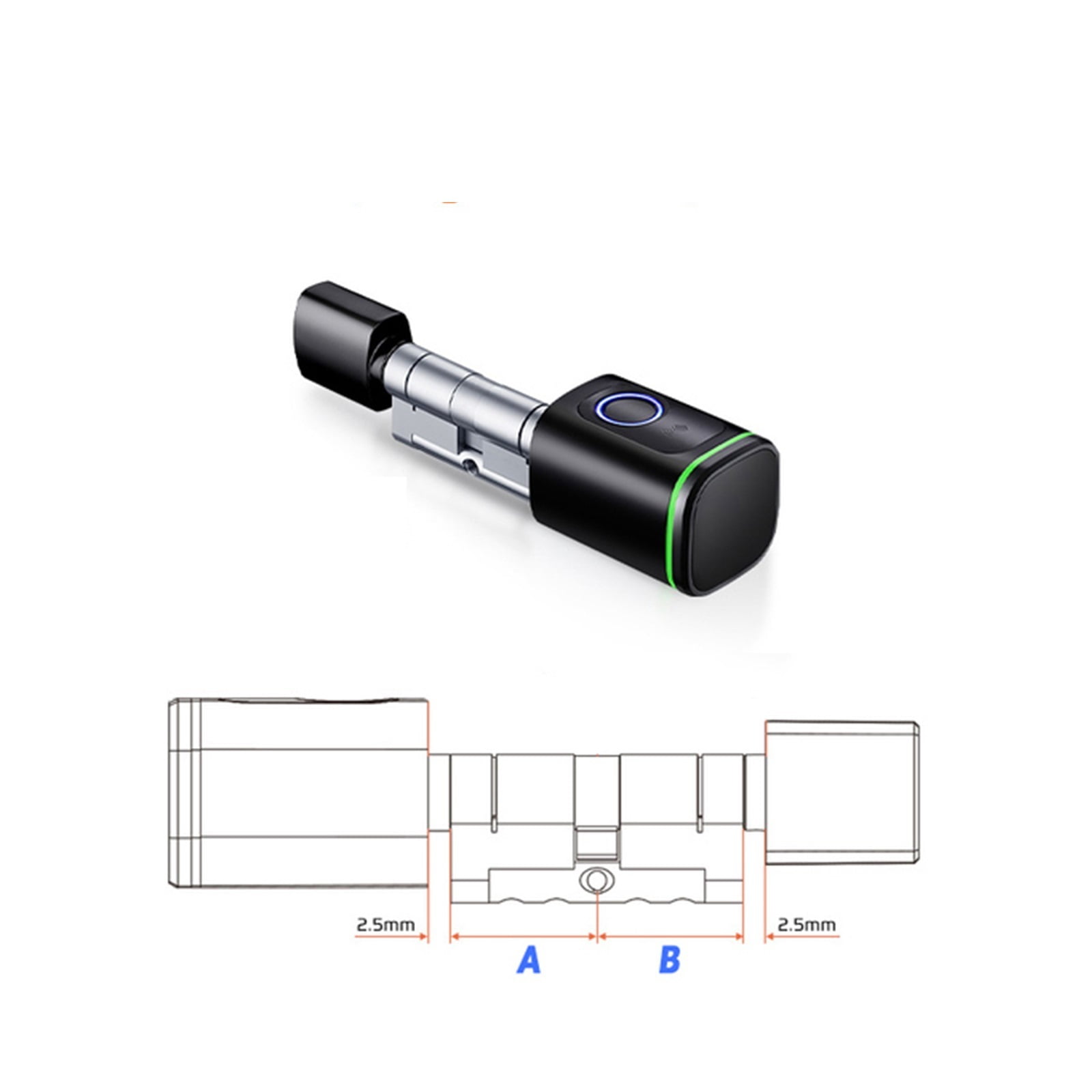 Tuya Smart Lock Cylinder Fingerprint Card Key App Remote Control Lock Core Google Home Old Door