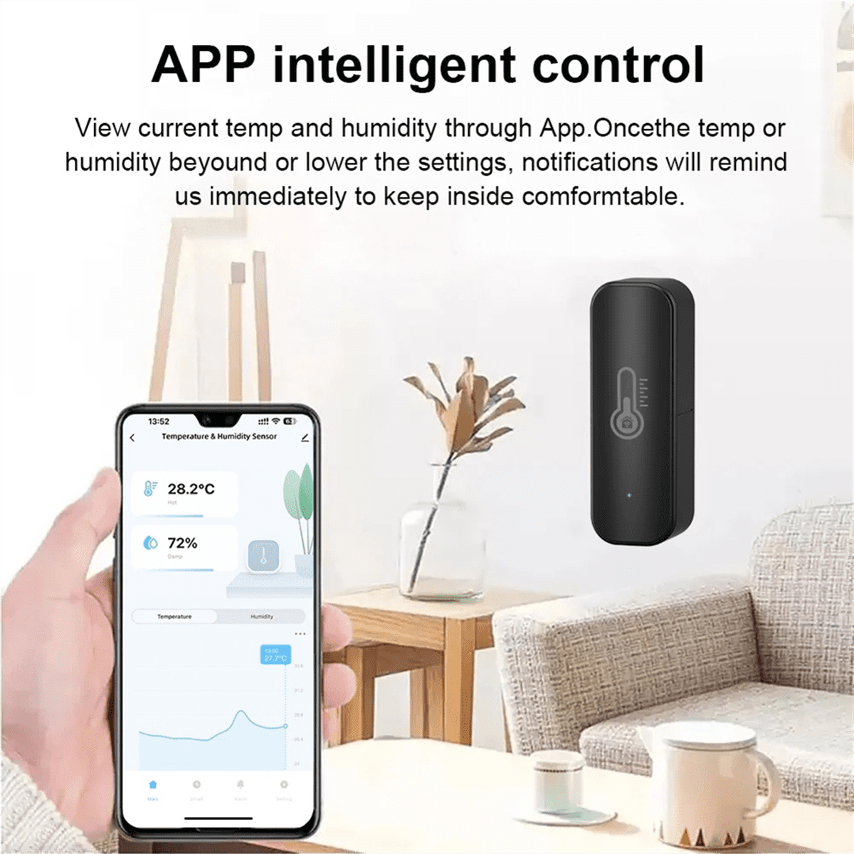 Tuya Smart Temperature and Humidity Sensor WiFi APP Remote Monitor for