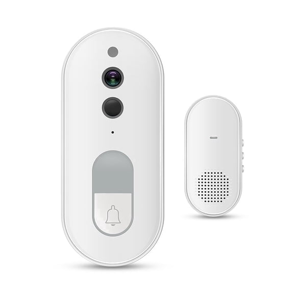 Tuya Smart Video Doorbell Wireless, 720P HD Battery Powered Door Bell Camera with Chime Receiver, PIR Motion Detection, Night Vision, 2-Way Audio, IP44 Waterproof Home Security