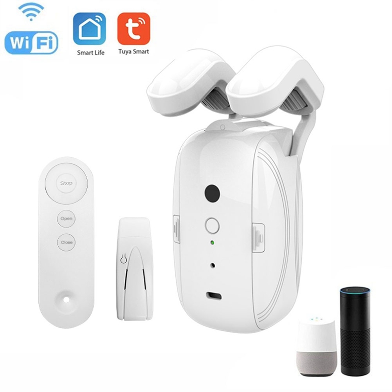 Tuya Smart WIFI Automatic Curtain Opener+Remote Roman Rod Curtains