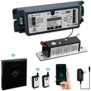 Tuya Smart WiFi Access Control Door System Kit 880lb Holding Force Electic Strike Door Lock with Wireless Handheld Remote and APP Control Receiver, paired with Wireless and Touchless Sensor Switch