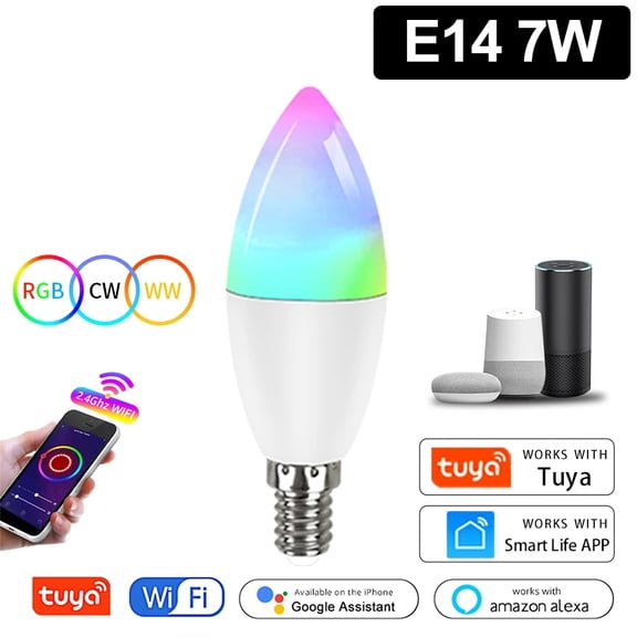 Tuya Smart WiFi Bulb Alexa Lamp Alice Voice Control E14 5W 7W 9W E27 18W 12W 15W B22 LED Bulb Smart Life For Home Lighting