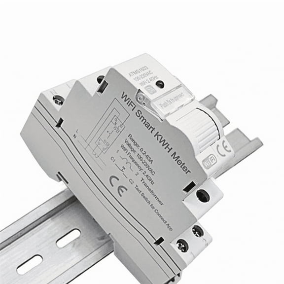 Tuya Smart WiFi Electricity KWH Meter Din Rail Single Phase AC 110V 230V CT AC Meter App Real Time Monitor(63A),1 x Electricity KWH Meter(63A WIFI),White