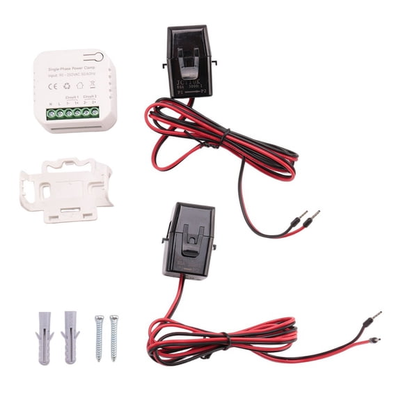 Tuya Smart WiFi Energy Meter 80A with Current Transformer Clamp KWh Power Monitor Electricity Statistics 90- 250V(2CT)