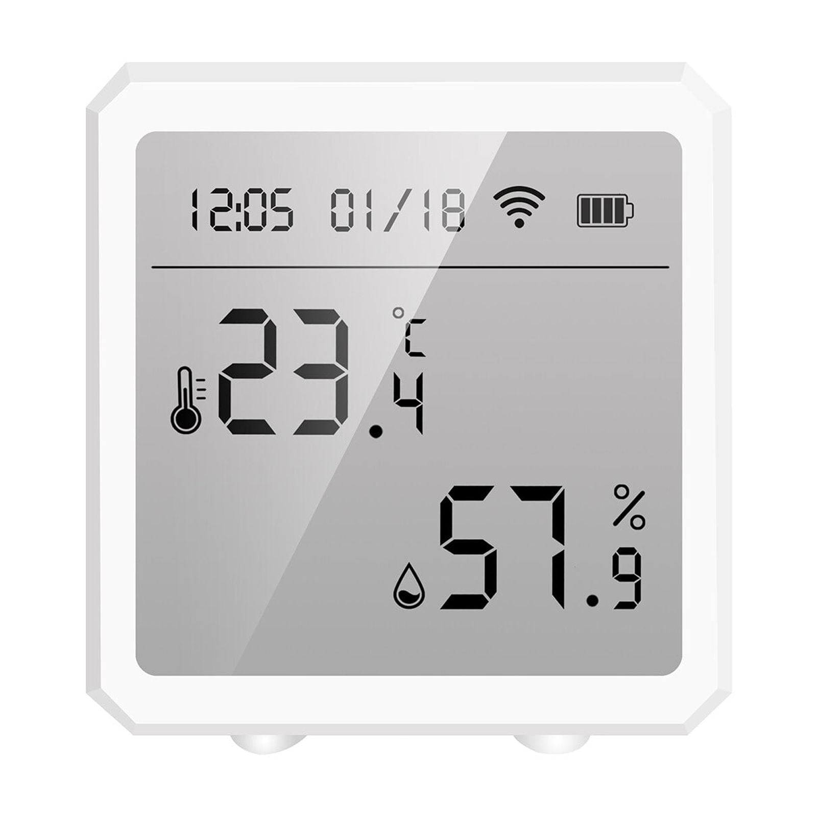 Tuya Smart WiFi Temperature Humidity Sensor Indoor Hygrometer Thermometer APP Remote Control with LCD Screen T\u0026H Sensor / Switchable Compatible with Alexa Google Home