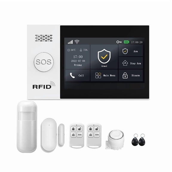 Tuya Smart Wireless GSM Alarm System WiFi Burglar Detection Real-Time Alerts for Home Garage  Shop US Plug