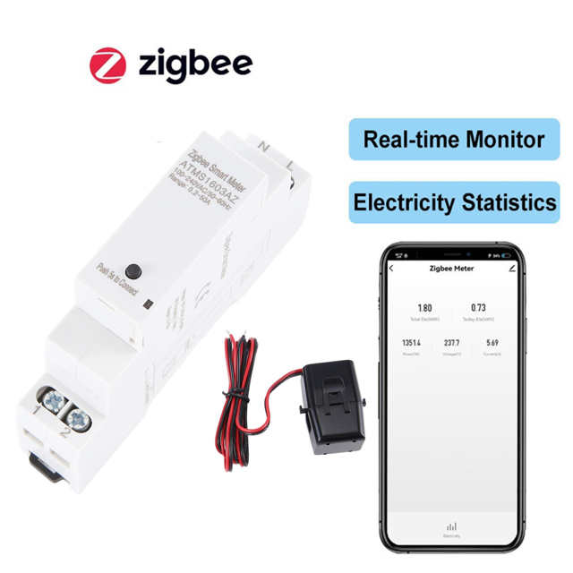 Tuya Smart ZigBee Energy Meter Din Rail with Clamp Current Transformer