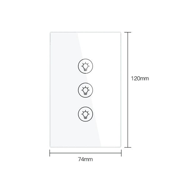 Tuya Smart ZigBee Multi-Gang Light Dimmer Switch Control Smart Tuya APP Control Works with Alexa Home 3 Way US Plug