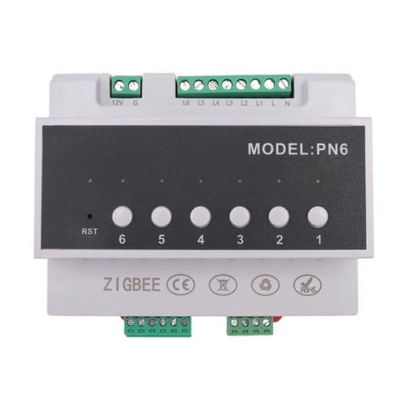 Tuya Smart Zigbee 6CH Relay Switch Module Remote Control Appliance Control Module Supports 3-Way Motor Control