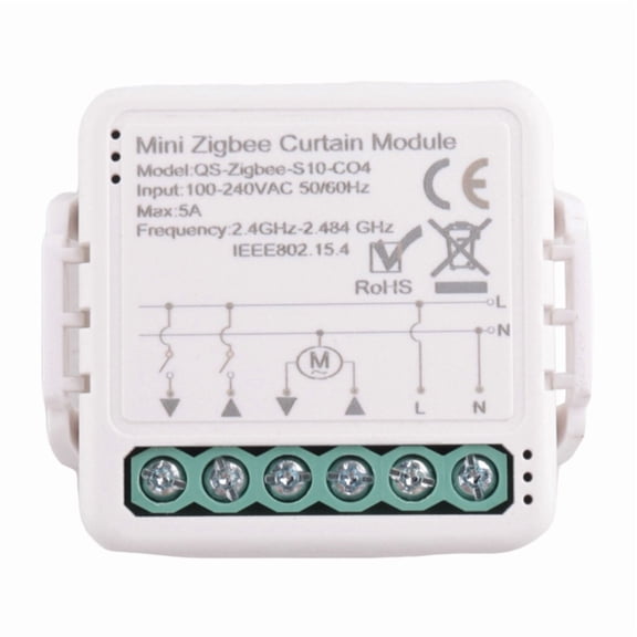 Tuya Smart Zigbee Curtain Switch Module for Roller Shutter Electric Motor Smart Life APP Remote Control,1 x Smart Curtain Module,White