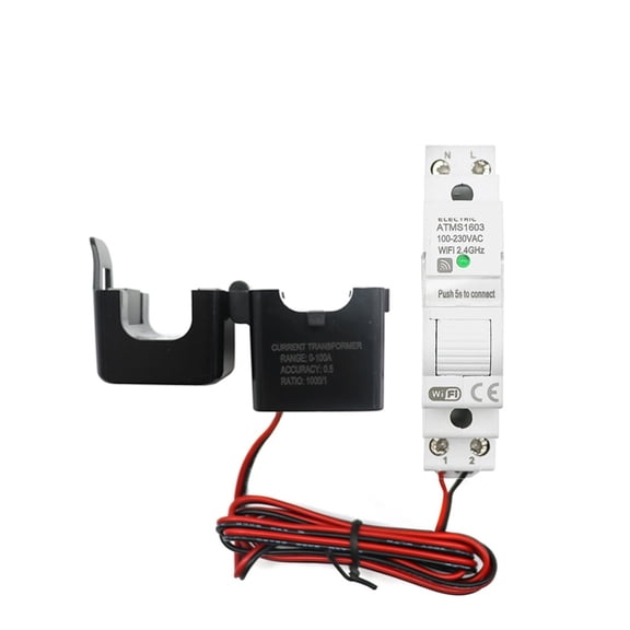 Tuya Smart /Zigbee Electricity KWH Meter Din Rail Single Phase AC 50A 63A CT AC Meter App Real Time Monitor Power ,Easy to Install