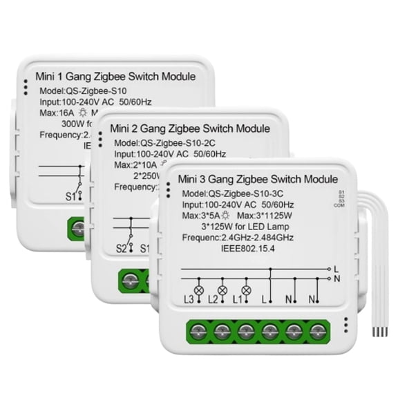 Tuya Smart Zigbee Mini Light Switch Module 1/2/3 Way Control with Gateway APP