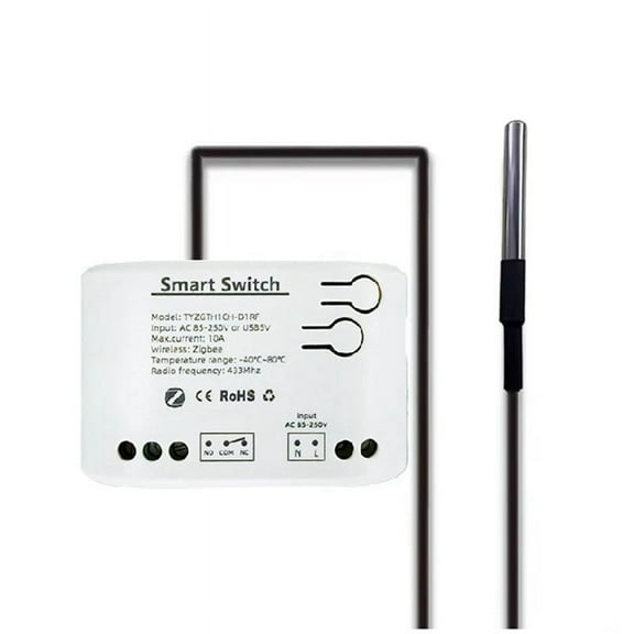 Tuya Smart Zigbee Switch with Temperature Sensor Passive Dry Contact Zigbee Relay Work wi0k916
