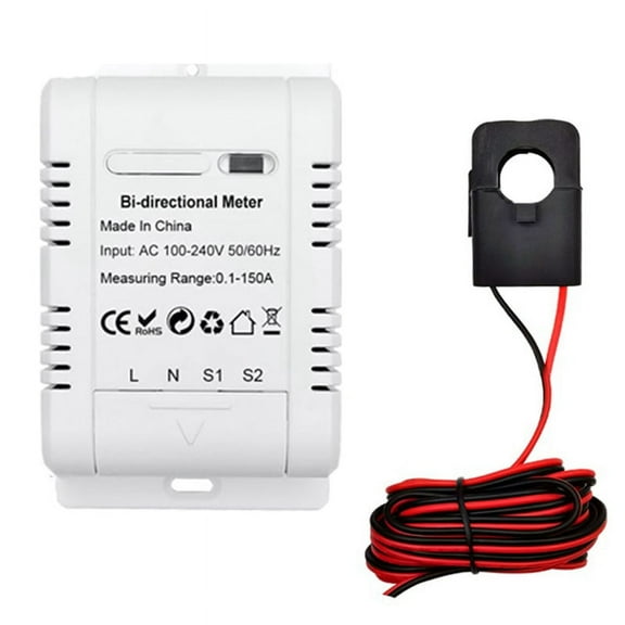 Tuya Solar PV Bidirectional WiFi Energy Meter with CT 150A Two Way Clamp Current Senso y19450