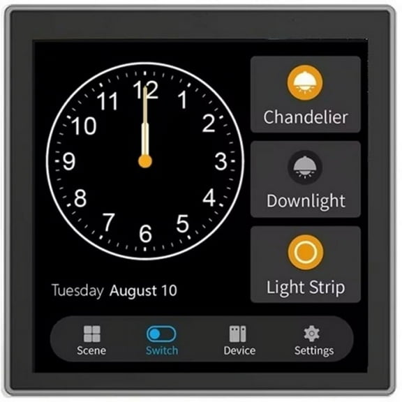 Tuya T3E Panel Switch Touch Screen Panel EU Smart Control Panel Switch Zigbee Smart Home Wall Push Light Switch,Black