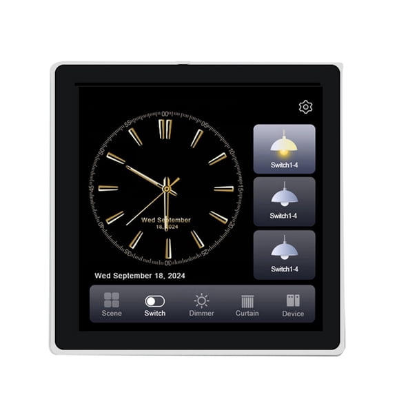 Tuya T3E Pro 4-Inch Touch Screen ZigBee 3.0 Switch, Light & Curtain Dimmer, 3-Way, EU Version, White