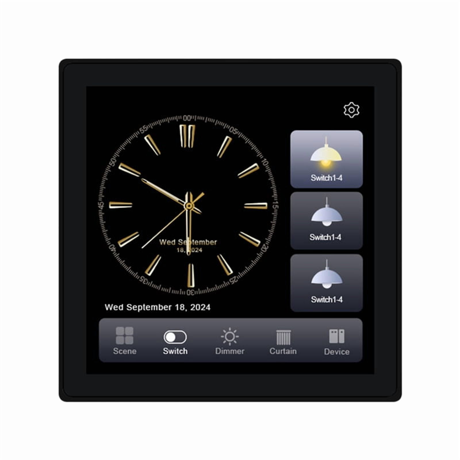 Tuya T3E Pro Smart Control Panel Switch Touch Screen Panel Switch Zigbee Intelligent Home Wall Push Light Switch Black