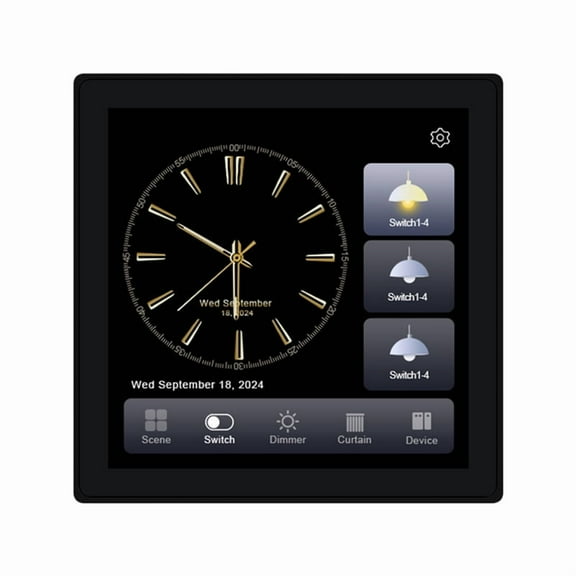 Tuya T3E Pro Smart Control Panel Switch Touch Screen Panel Switch Zigbee Intelligent Home Wall Push Light Switch Black