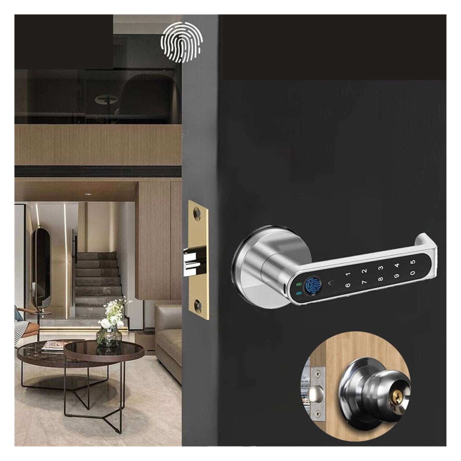 Tuya TTLOCK Biometric Fingerprint Smart Door Lock Password Electronic ...