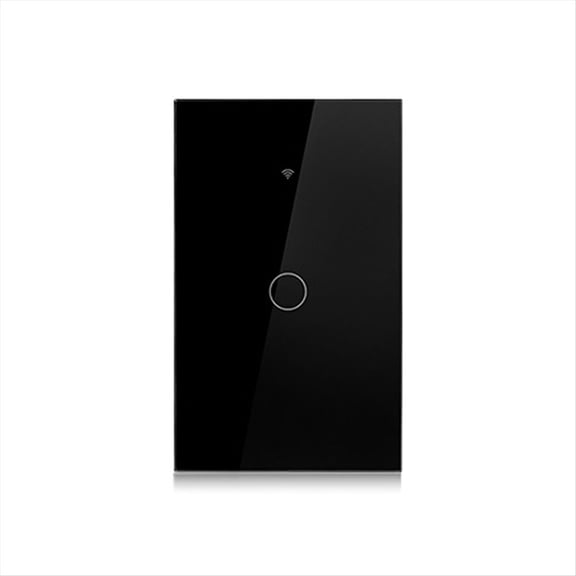 Tuya US Plug WiFi Smart Wall Switch 1 Gang No Neutral Wire Touch Sensor LED Light Switches Home Black