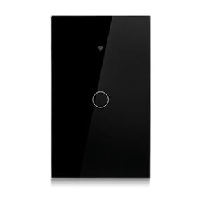 Tuya US Plug WiFi Smart Wall Switch 1 Gang No Neutral Wire Touch Sensor LED Light Switches Smart Home Black