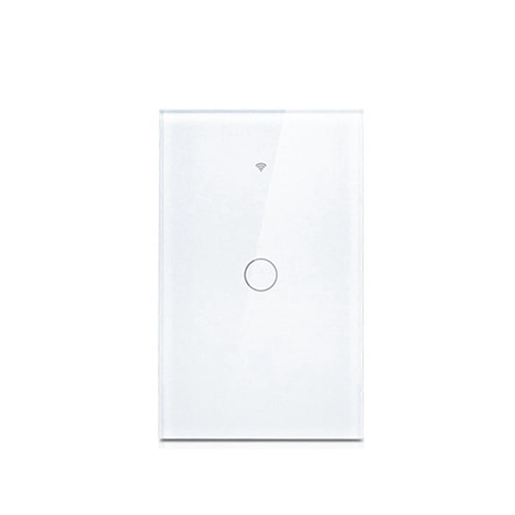 Tuya US Plug WiFi Smart Wall Switch 1 Gang No Neutral Wire Touch Sensor LED Light Switches Smart Home White