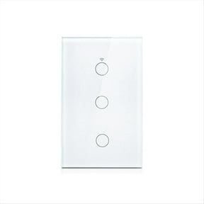 Tuya US Plug WiFi Smart Wall Switch 3 Gang No Neutral Wire Touch Sensor LED Light Switches Smart Home White,1 x smart switch,White