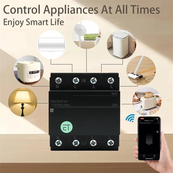 Tuya WIFI Circuit Breaker Smart Times Timer Relay Switch Voice Remote Control By Tuya APP Smart House B